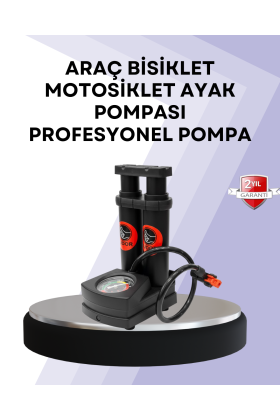 Basınç Saatli Ayak Pompası Bisiklet ve Araç Uyumlu