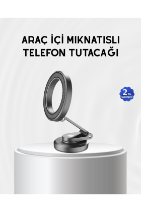 Manyetik Katlanabilir Araç Telefon Tutucu – MagSafe Uyumlu 360° Ayarlanabilir Güçlü Mıknatıs