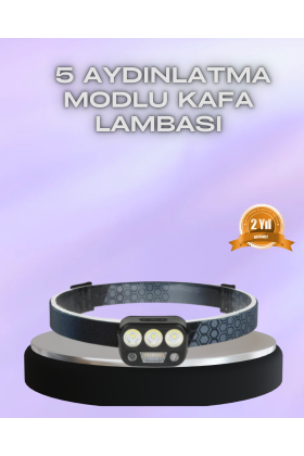 El Hareket Sensörlü LED Kafa Feneri 5 Mod Ayarlanabilir