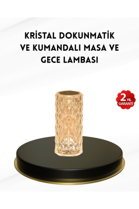 Kristal Tasarımlı RGB LED Gece Lambası – Kumandalı Renk Değiştiren Dekoratif Işık