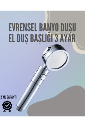 Paslanmaz Çelik Çok Fonksiyonlu El Duş Başlığı – 3 Modlu Püskürtme Seçeneği