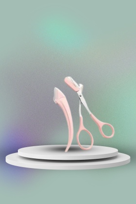 Taraklı Kaş Bıyık Makası Ve Kaş Ustura Seti Kaş Bıyık Tüy Alma Epilasyon Aleti 2li Set