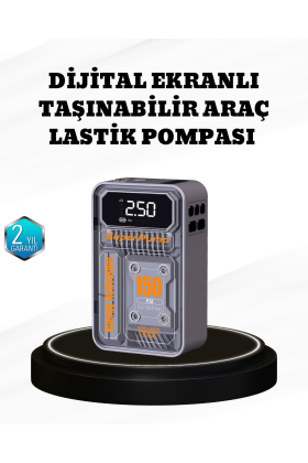 150 PSI Kablosuz Şarjlı Hava Pompası – LED Ekranlı ve Otomatik Kapanma Özellikli