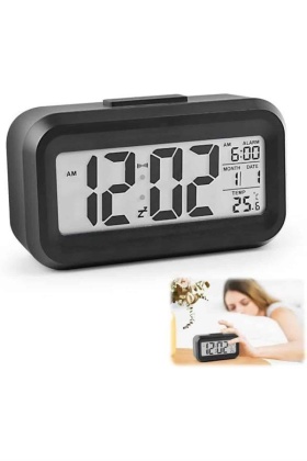 Dijital Işıklı Alarmlı Çalışma Masası Ekran Pilli Çalar Saat