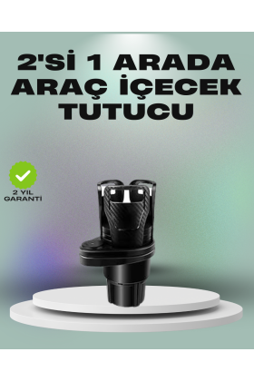 Araba Çift Bardak Tutucu 360° Dönebilen İkisi Bir Arada Ayarlanabilir