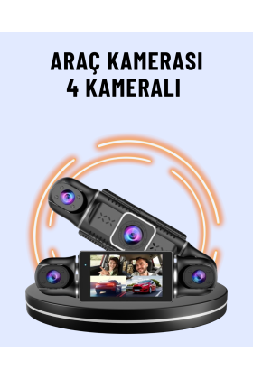 170° Geniş Açı 4 Kameralı Araç Kamerası Hareket Algılamalı
