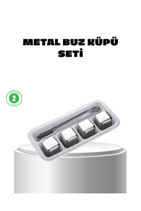 Paslanmaz Çelik Metal Buz Küpü Seti Sulandırmadan Soğutma ve Klips Dahil