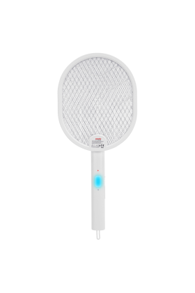 ASONIC AS-A26 Beyaz 3000V Raket Tipi UV Mor Işıklı 1200mAh Bataryalı Şarj Edilebilir Katlanabilir Sinek Öldürücü(1923)