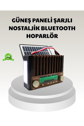 Güneş Enerjili Taşınabilir Hoparlör KTF-1428 Bluetooth Radyo USB SD Kart Destekli