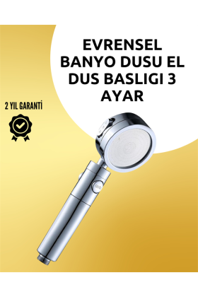 Masaj ve Yağmur Modlu Çok İşlevli Paslanmaz Çelik Duş Başlığı