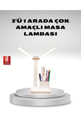 Kısılabilir LED Masa Lambası – Kalemlik ve Telefon Standlı Göz Yormayan Işık