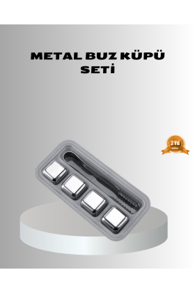 Paslanmaz Metal Buz Küpleri Seti Klipsli Sulandırmadan Soğutma Özellikli