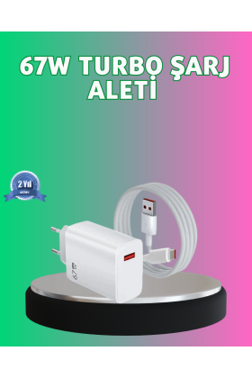 67 Watt Güçlü Turbo Şarj Aleti Samsung Note 10 Note 20 Uyumlu