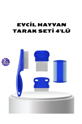 4’lü Evcil Hayvan Tüy Temizleme Seti – Paslanmaz ÇelikPlastik Pratik ve Hijyenik Bakım