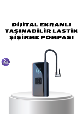 Kablosuz Dijital Lastik Şişirme Pompası LED Işıklı 80W
