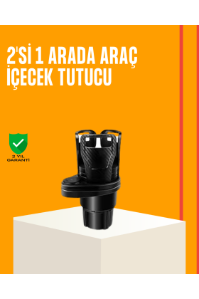 Oto Bardak Tutucu 360° Döner Çift Bölmeli Karbon Fiber Tasarım