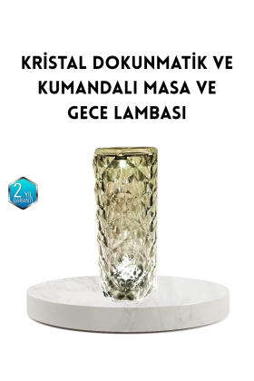 Kristal RGB LED Masa Lambası – Renkli Kumandalı Işık Dekoratif ve Enerji Tasarruflu