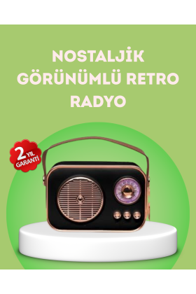 Nostaljik Retro Radyo – Bluetooth USB ve FM Özellikli Şık Tasarım