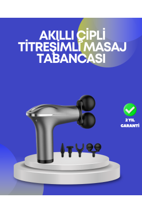 Portatif Şarjlı Masaj Tabancası 4 Başlık Derin Doku Masaj Aleti