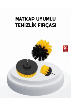 3’lü Matkap Temizlik Fırçası Seti – Banyo Mutfak ve Araç Jantı İçin Etkili