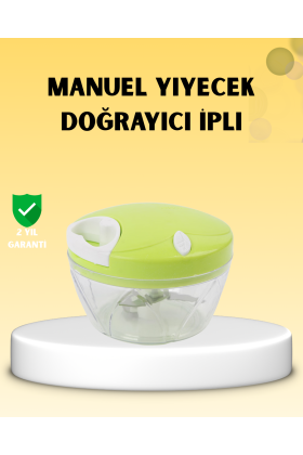 Manuel Yiyecek Doğrayıcı İpli Hızlı Pratik Sebze Kıyıcı