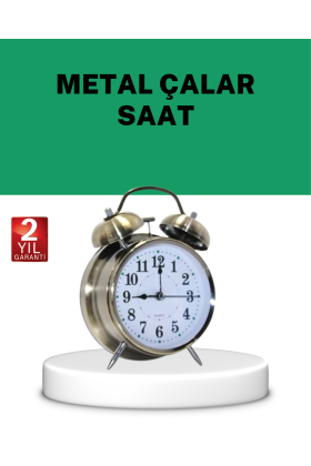 Gümüş Renkli Sessiz Işıklı Dekoratif Masa Üstü Çalar Saat Alarmlı