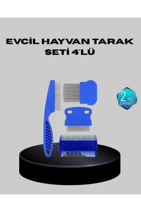 Evcil Hayvan Tüy Bakım Seti – 4’lü Paslanmaz Çelik ve Eco Plastik Kolay Temizlenebilir ve Dayanıklı