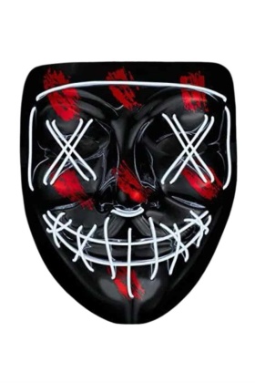 Hallowen Parti Maskesi Neon Led Işıklı Maske 3 Modlu Cadılar Bayramı Maskesi