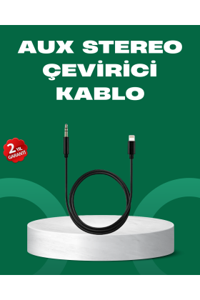 Lightning to 3.5mm Aux Ses Dönüştürücü Kablo 1 Metre Stereo Uyumlu