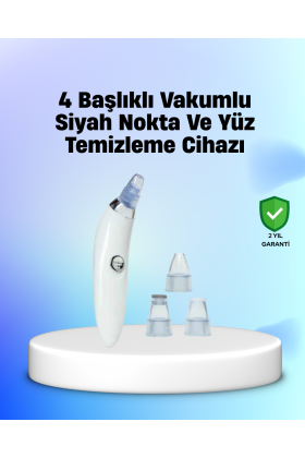 Vakum Teknolojili Siyah Nokta Temizleyici Cihaz – 4 Farklı Başlık ve Derinlemesine Gözenek Temizliği