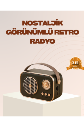 Retro Bluetooth Radyo – Nostaljik Tasarım TF Kart ve USB Destekli