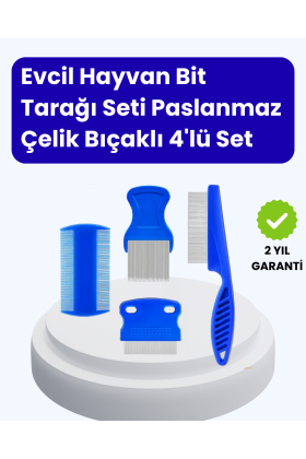 Evcil Hayvan Bakımı İçin Dayanıklı ve Çok Amaçlı Tarak Seti (4 Parça)