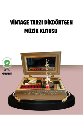 Balerinli Müzikli Takı Kutusu Piyano Tasarım Kız Çocuk Hediyelik