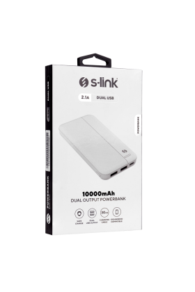 S-LINK IP-G10N Beyaz 10.000mAh 2xUSB 1xMicro USB 1xType-C 4 LED Göstergeli PowerBank(1923)