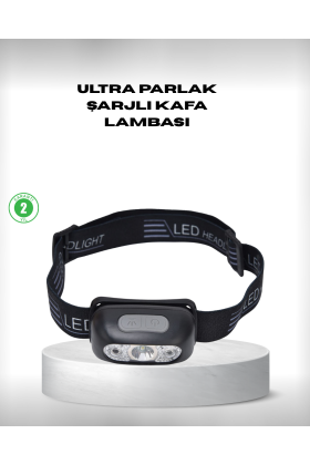 Gece Balıkçılığı İçin Ultra Parlak Şarjlı Kafa Lambası | 4 Işık Modu + USB Şarj