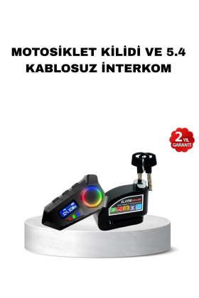 Bluetooth 5.4 İntercom ve Alarmlı Disk Kilidi Seti Güçlü Ses ve Güvenlik