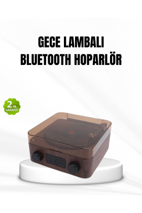 Bluetooth Hoparlörlü Gece Lambası Dijital Saat ve Ambiyans Işığı Çok Amaçlı