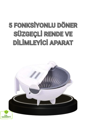 Çok Fonksiyonlu Döner Rende Süzgeç Hazneli Ergonomik Sebze Doğrayıcı