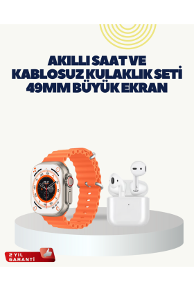 Watch 9 Max Akıllı Saat Kulaklık Seti Sağlık Takipli 45 mm Geniş Ekran