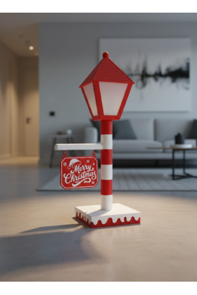 Noel Temalı Tabelalı Lamba Dekoratif Aydınlatma Yılbaşı Süsü