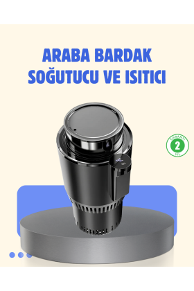 Araç İçi Akıllı Bardaklık Isıtıcı Soğutucu Dijital Ekranlı