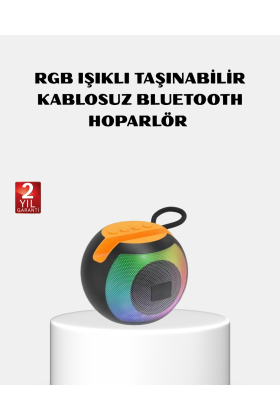 RGB Işıklı Bluetooth Hoparlör – 360° Stereo Ses ve 8 Saat Çalma Süresi