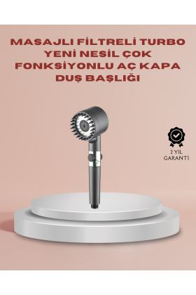 Filtreli Masaj Özellikli Duş Başlığı Aç Kapa Tuşlu