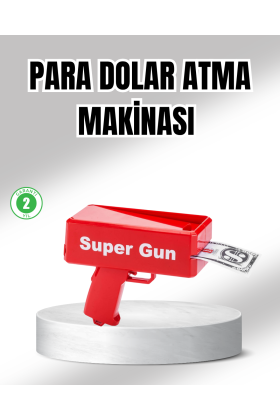 Super Money Gun Para Saçma Tabancası Yüksek Atış Güçlü Kırmızı Model