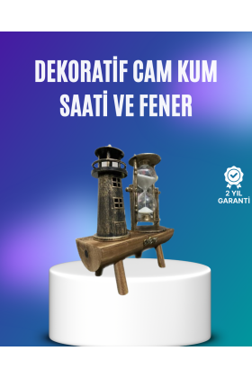 Deniz Feneri Şeklinde El Yapımı Kum Saati – Ev ve Ofis İçin Zarif Süs