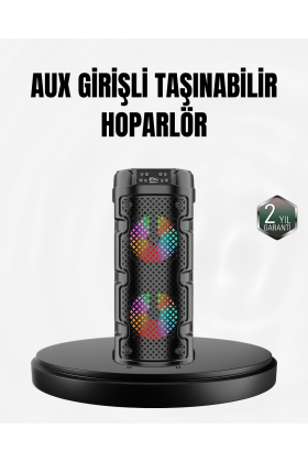Kablosuz Stereo Hoparlör USB + SD Kart + AUX Destekli Bluetooth 5.0