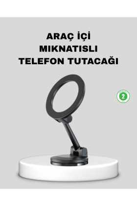 Katlanır Manyetik Araç İçi Telefon Tutucu – 360° Dönebilen MagSafe Uyumlu Güçlü Mıknatıslı Tasarım