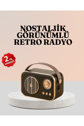 Bluetooth’lu Retro Radyo – FM Destekli Nostaljik Hoparlör