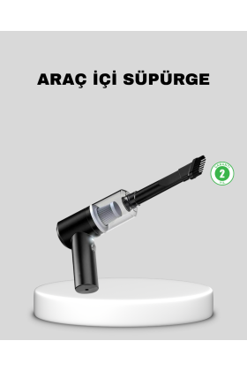 Mini Şarjlı Araç Süpürgesi – 120W Güçlü Motor 5500PA Vakum Emiş Yıkanabilir Filtre