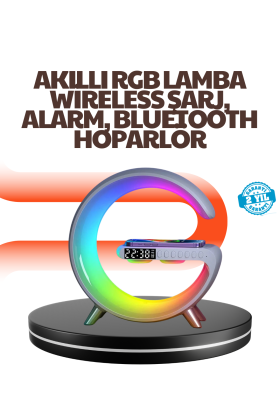 15W Hızlı Kablosuz Şarj Destekli Çok Fonksiyonlu Akıllı Masa Lambası